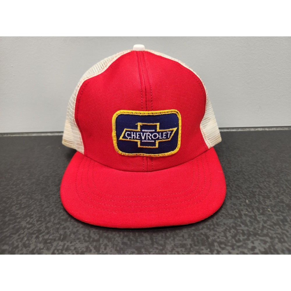 Vtg Chevrolet Foam Trucker Hat Mesh‎ Snapback Adjustable Adjust-A-Tab Cardboard